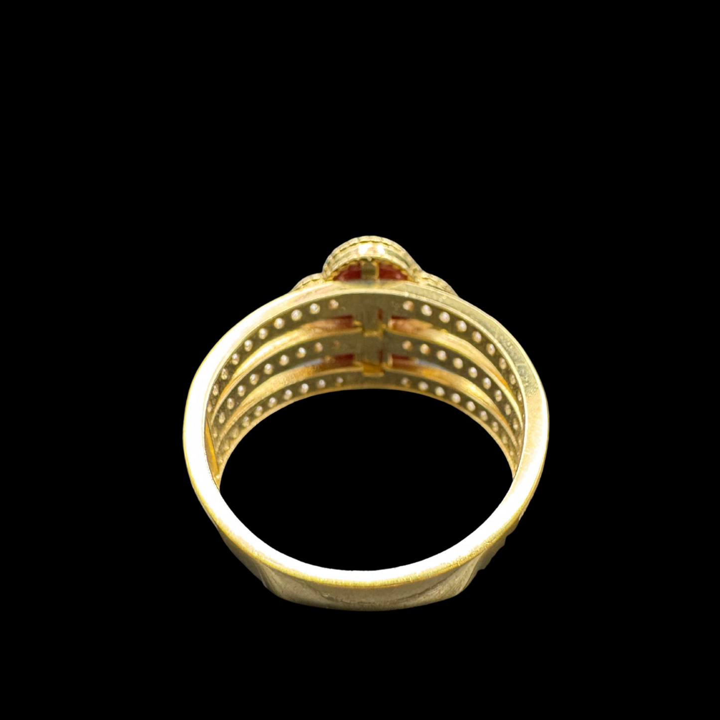 14K RED VAN CLEEF ZIRCON RING