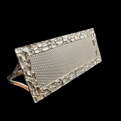 14K 3 FINGER NAME PLATE RING