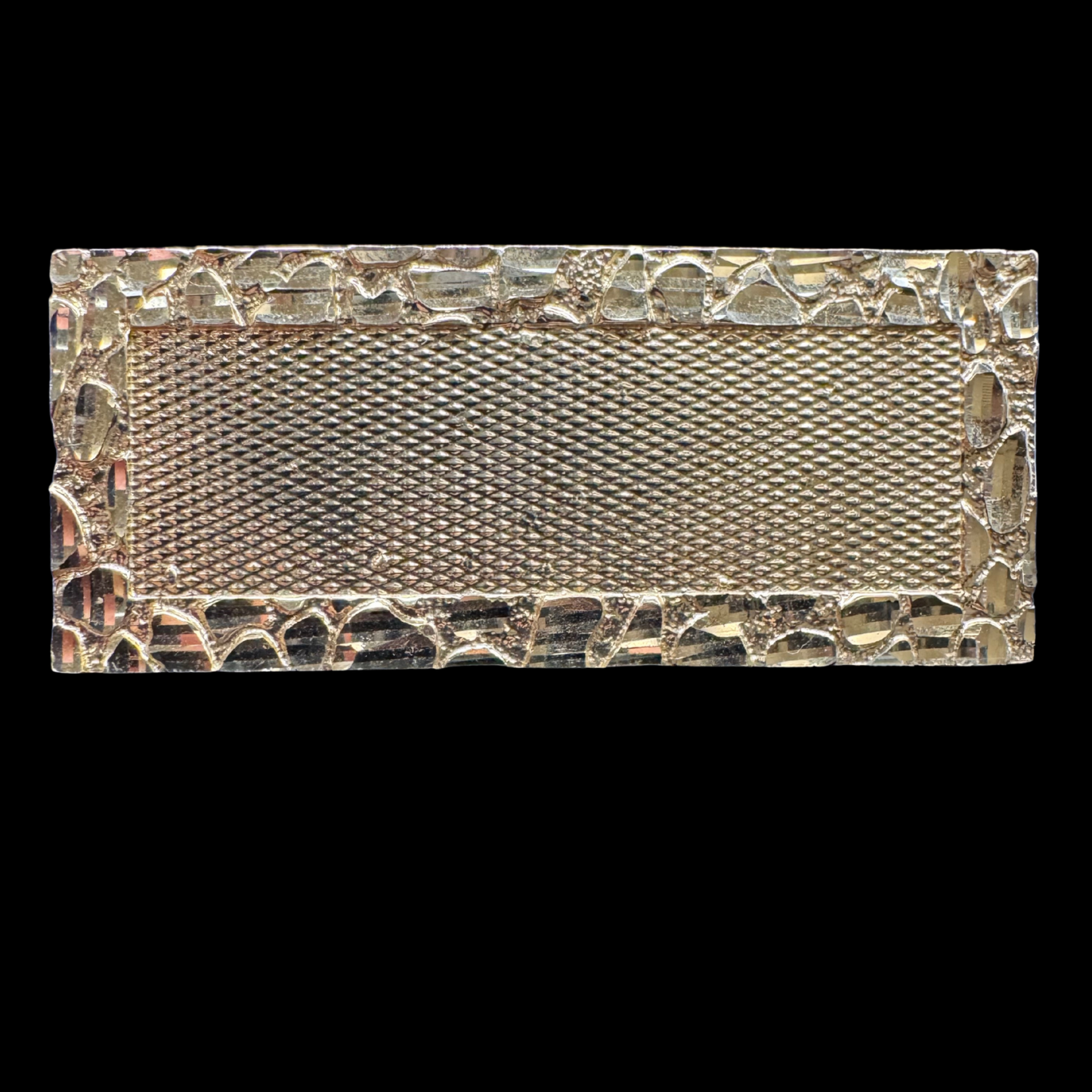 14K 3 FINGER NAME PLATE RING