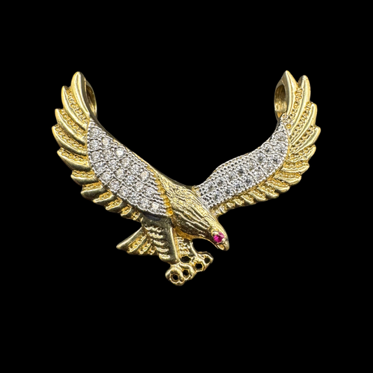 14K ZIRCON EAGLE PENDANT