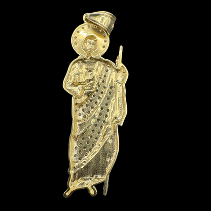 14K WHITE ZIRCON SAN JUDAS PENDANT