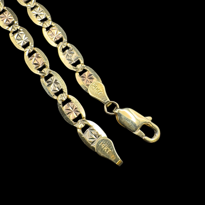 14K 3 TONE VALENTINO BRACELET