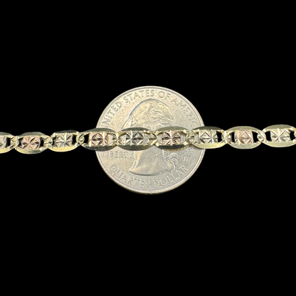 14K 3 TONE VALENTINO BRACELET