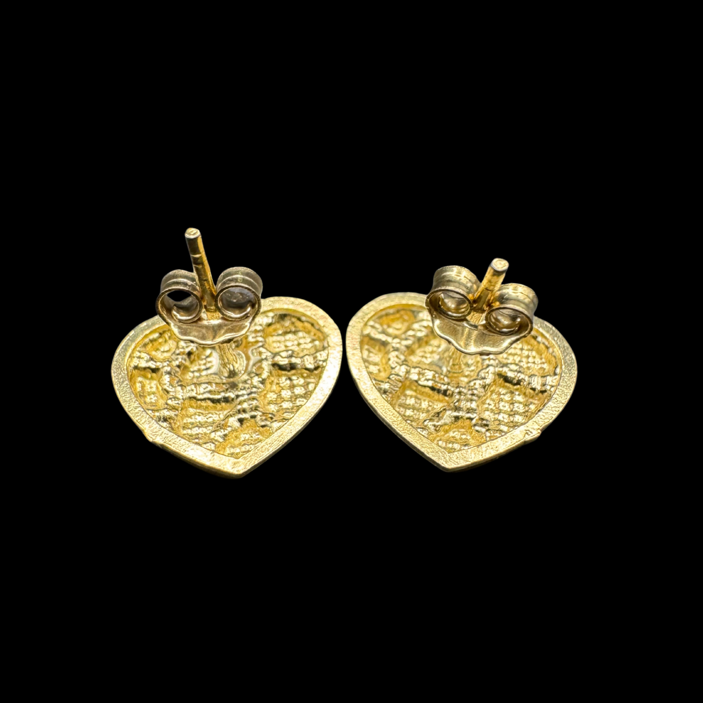 14K NUGGET HEART EARINGS