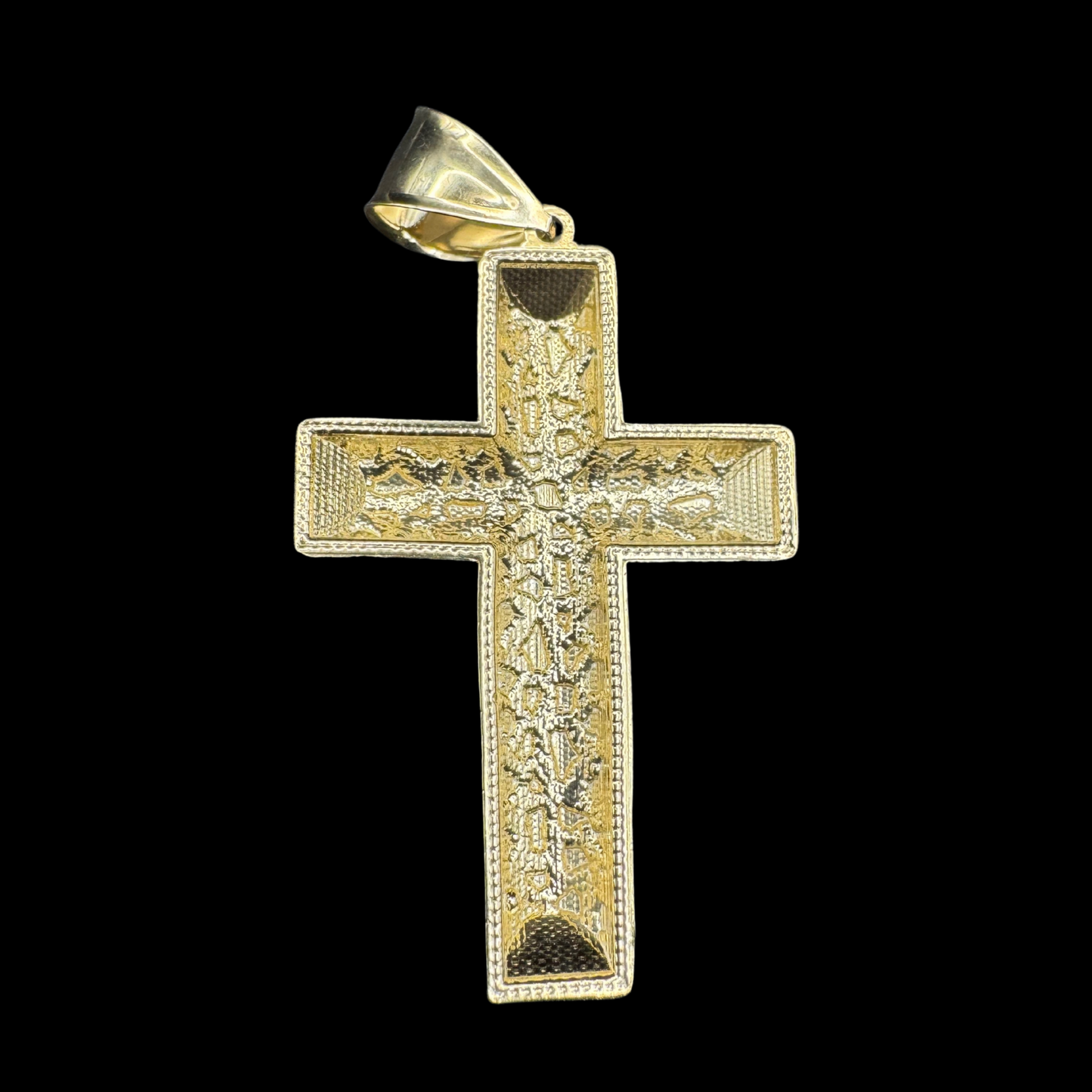 14K 2 TONE NUGGET CRUCIFIX