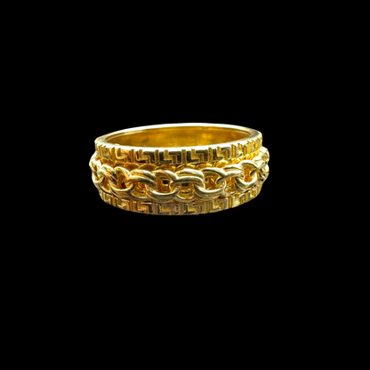 14K ROTATING NAME PLATE CHINO LINK RING SIZE 10
