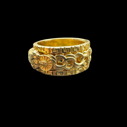 14K ROTATING SAN JUDAS CHINO LINK RING SIZE 10