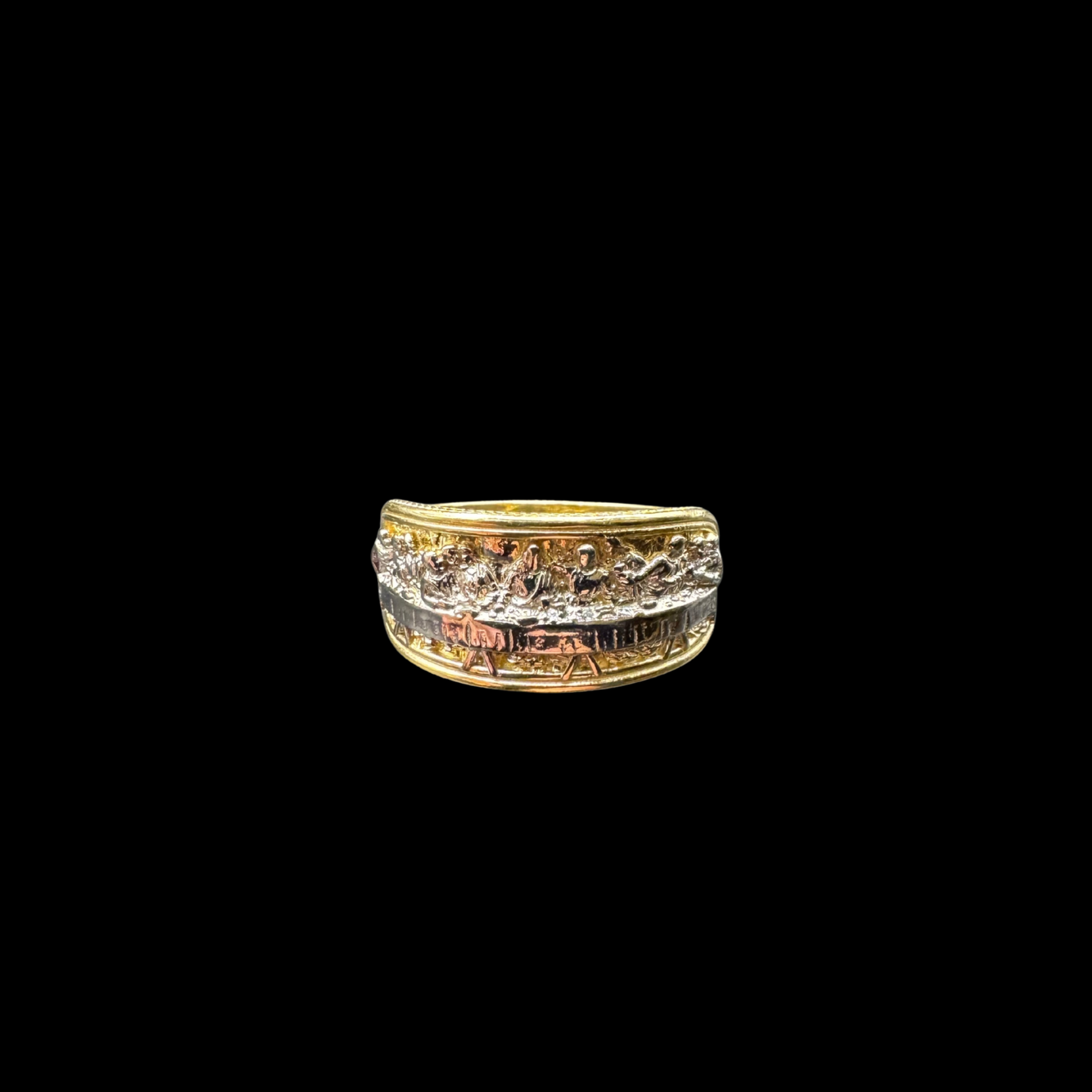 14K 2 TONE LAST SUPPER RING