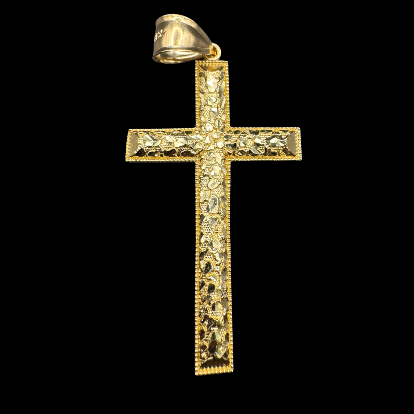 14K NUGGET CROSS
