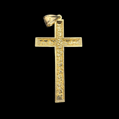 14K NUGGET CROSS