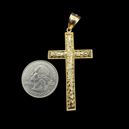 14K NUGGET CROSS