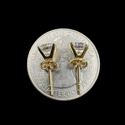 14K ROUND ZIRCON STUDS