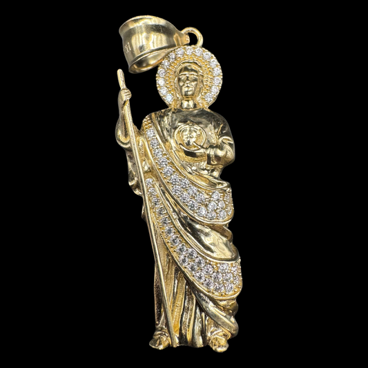 14K 3D SAN JUDAS ZIRCON PENDANT