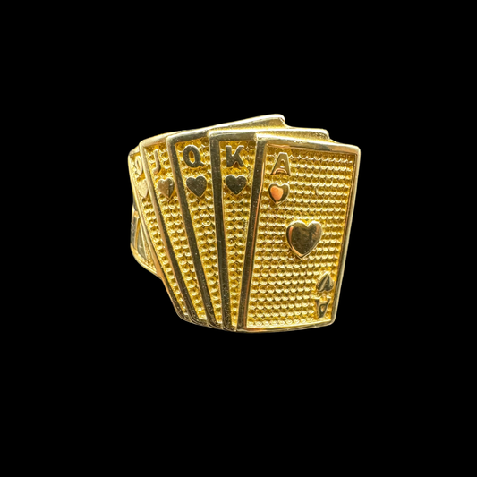 14K WOMENS PLAYING CARDS RING