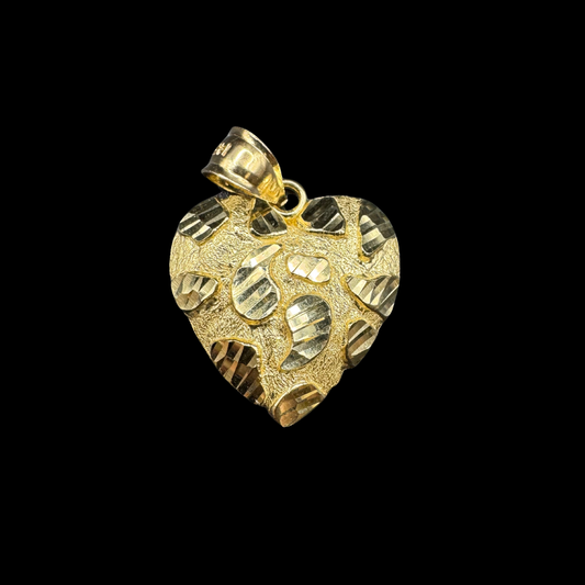 14K WOMENS NUGGET HEART PENDANT