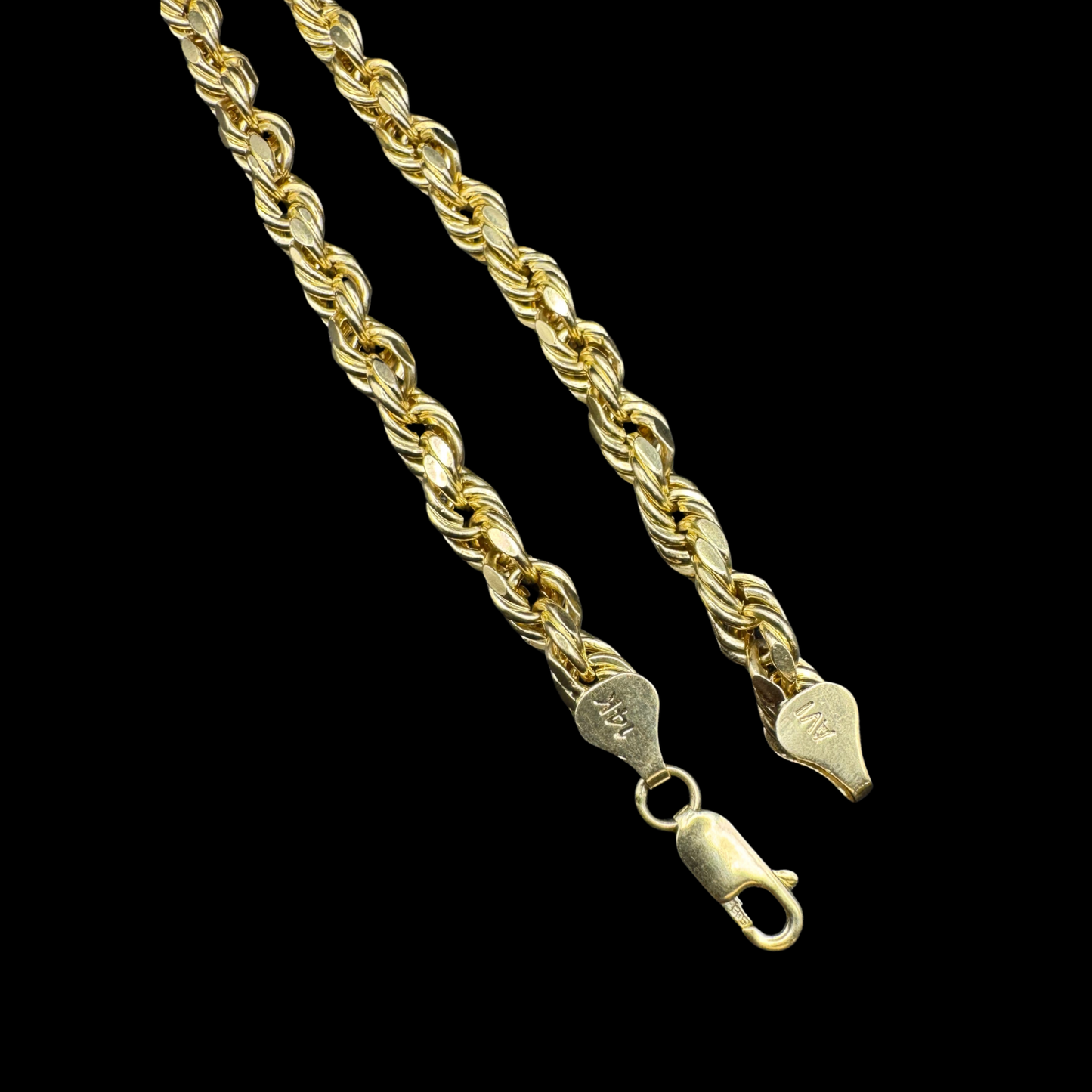 14K HOLLOW ROPE LINK BRACELET