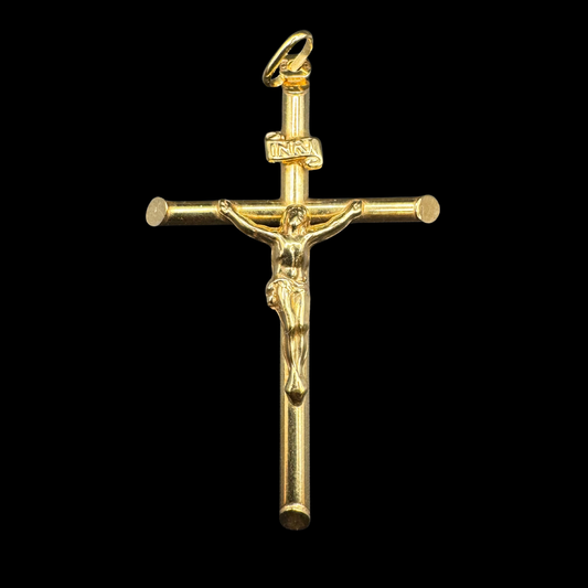 14K YELLOW GOLD CRUCIFIX PENDANT