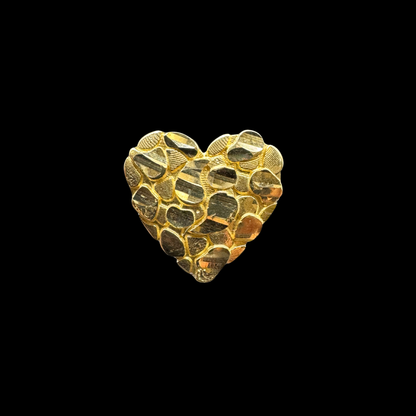 14K NUGGET HEART RING