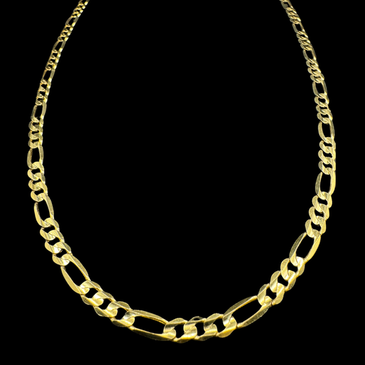 14K SOLID YELLOW GOLD FIGARO LINK CHAIN