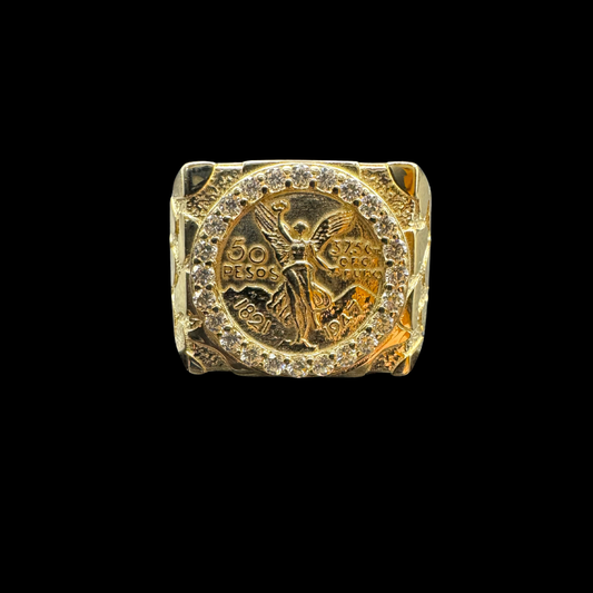 14K NUGGET CENTENARIO RING WITH ZIRCONS