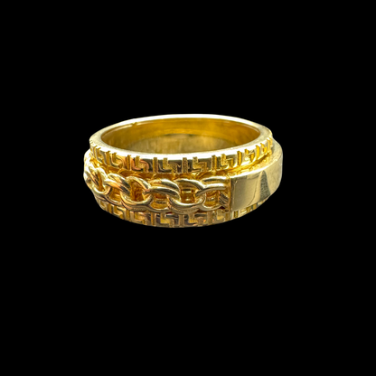 14K ROTATING NAME PLATE CHINO LINK RING SIZE 10