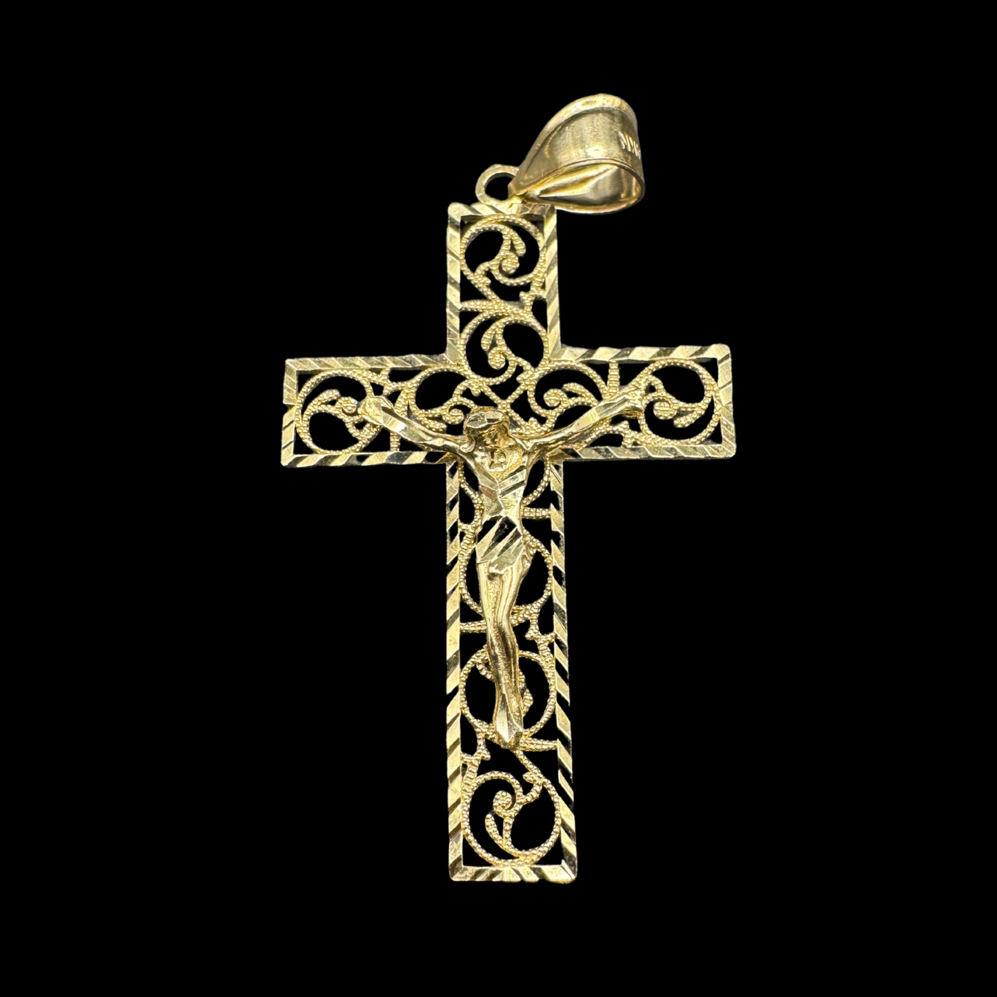 14K HOLLOW CRUCIFIX CROSS
