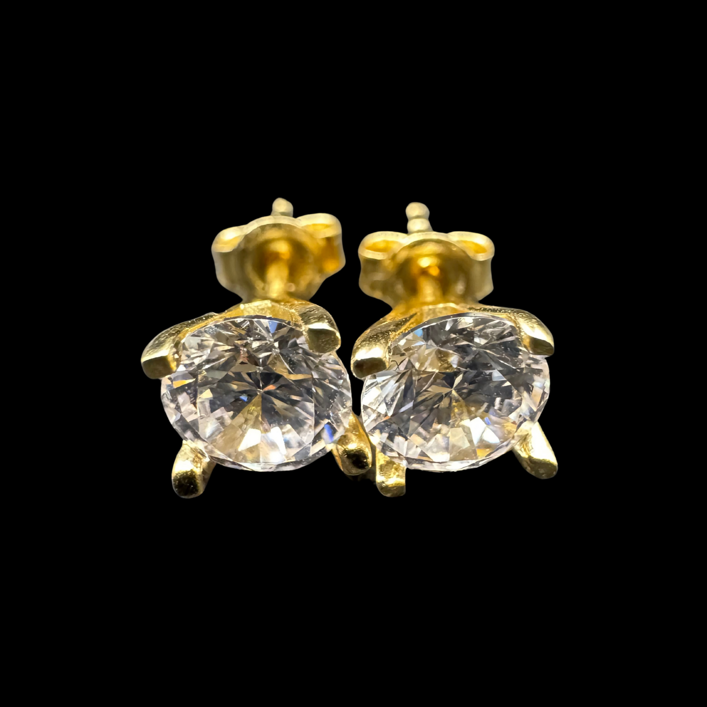 14K ROUND ZIRCON STUDS