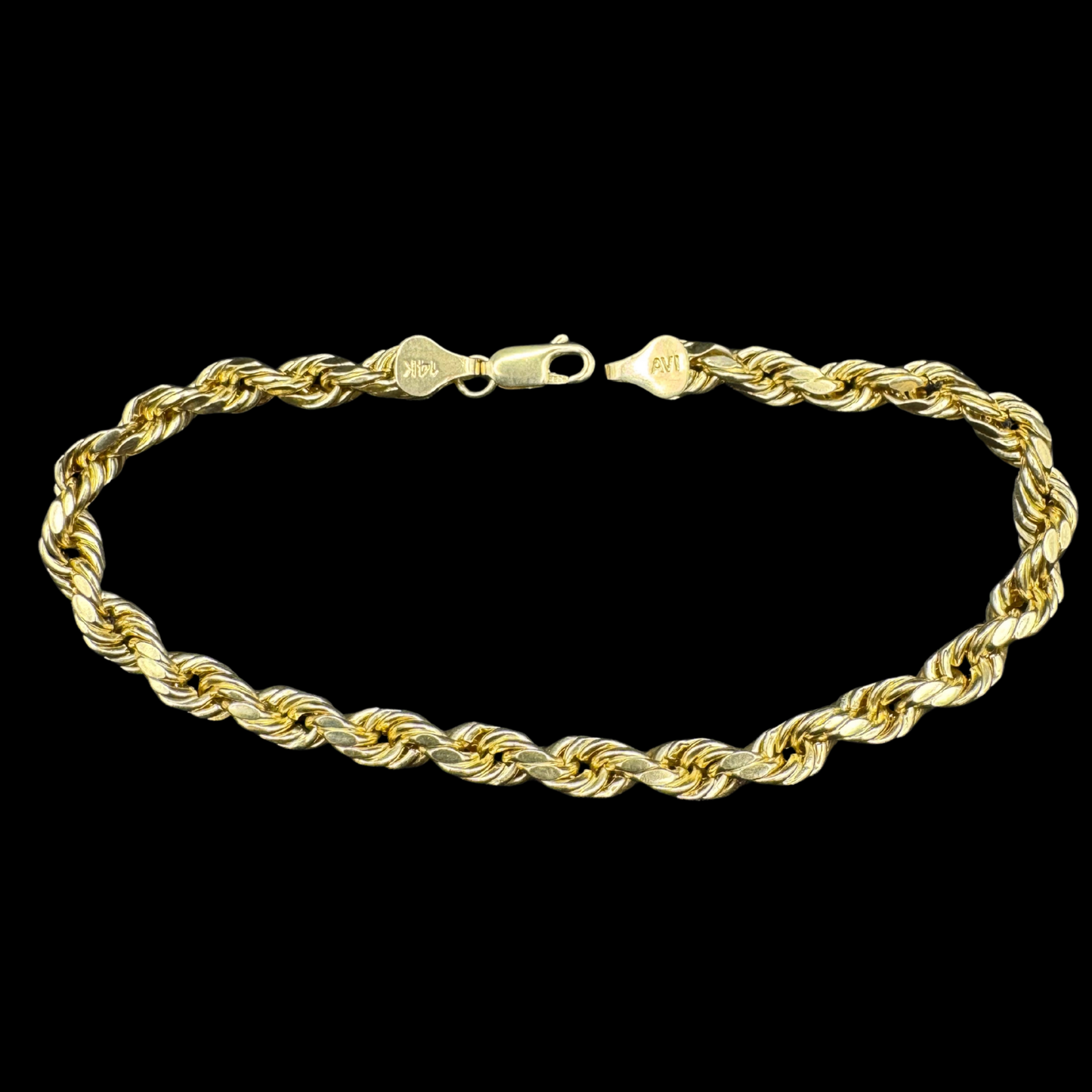 14K HOLLOW ROPE LINK BRACELET